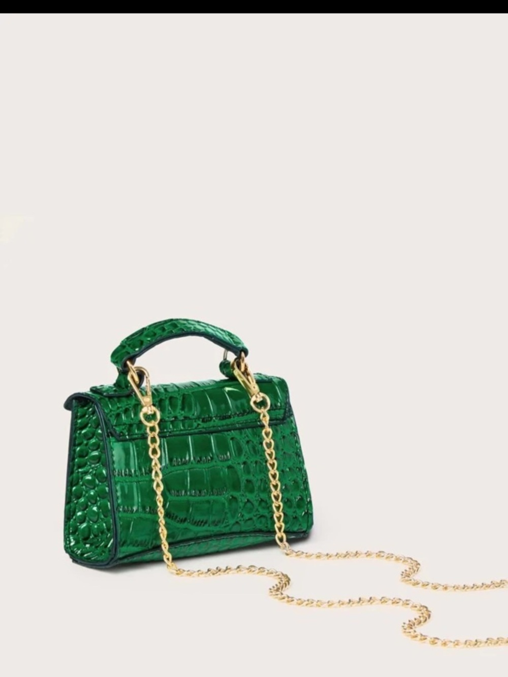 Green Croc-Embossed Top Handle Bag - Women - Picture 4 of 5